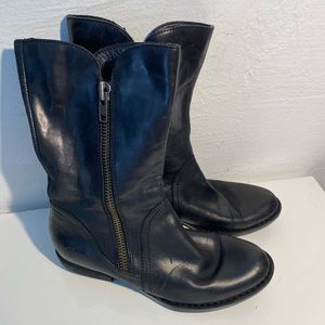 Born black leather mid calf boots, size 6.5